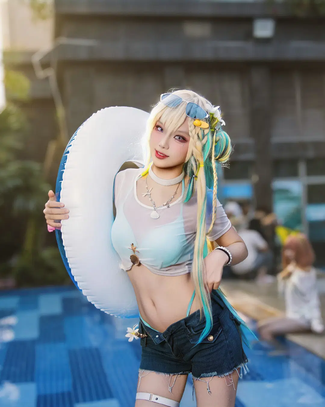 【琳奈cos】鸣潮夏日泳装，一起去泳池吧 - 尤加-Yuga - 第3张