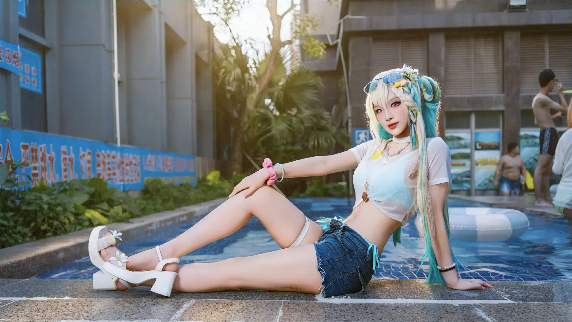 【琳奈cos】鸣潮夏日泳装，一起去泳池吧 - 尤加-Yuga - 第6张