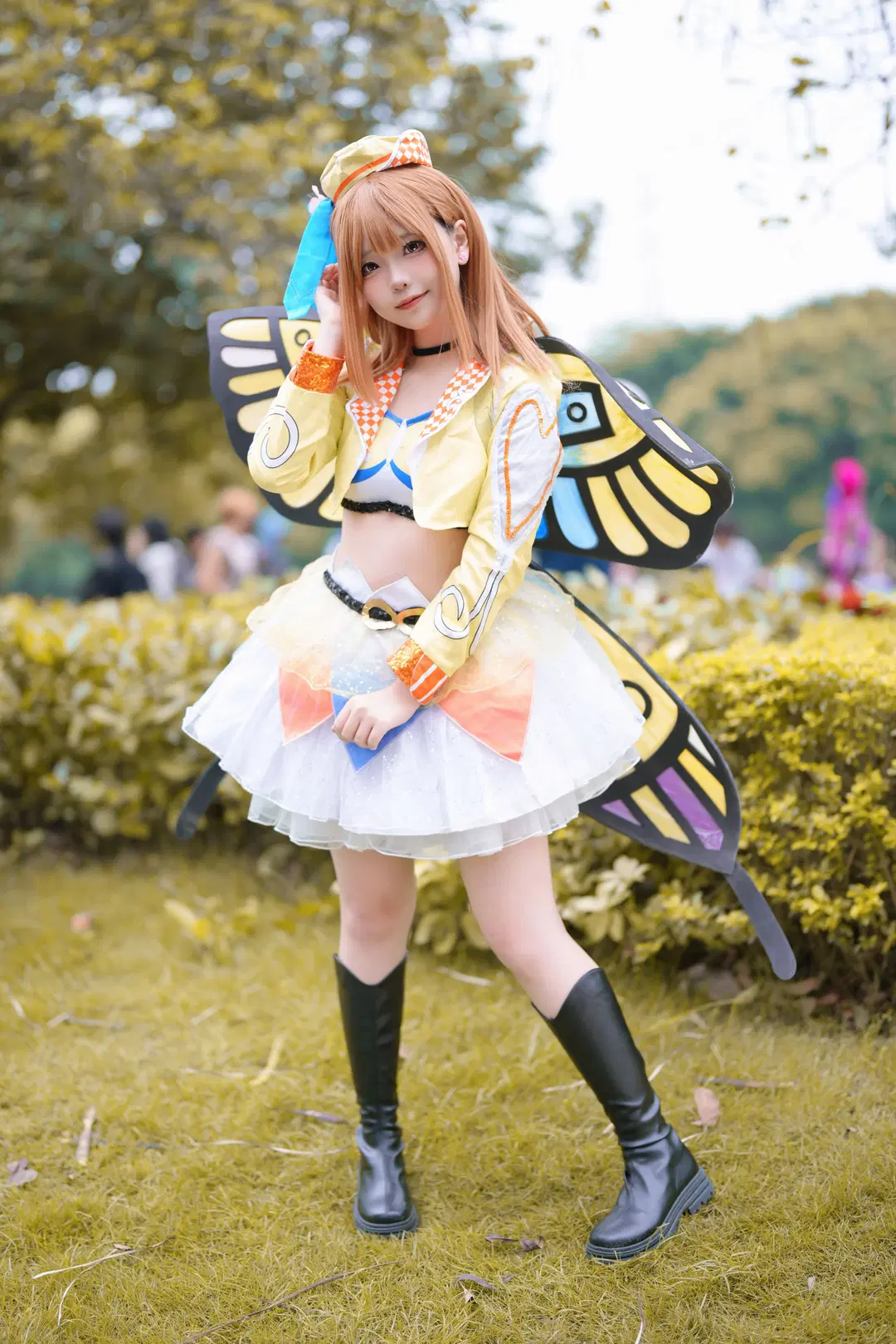 二次元cosplay, 戶外人像攝影, 蝴蝶翅膀道具, 國木田花丸cos, LoveLiveSunshine