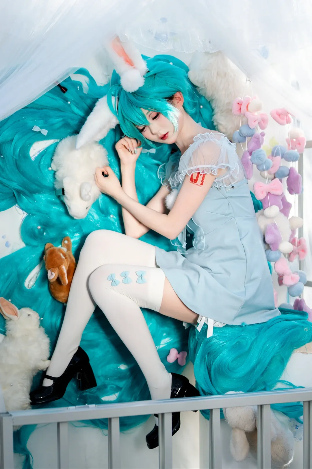 二次元, 漫展, 初音未来cos, 白丝, CICF
