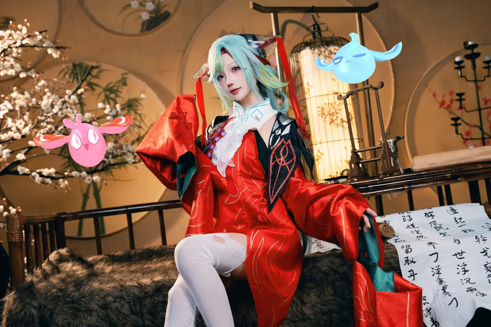 【少司缘cos】王者荣耀红袍白丝，古风书房里的奇幻氛围 - 猫鸽咕咕咕 - 第6张