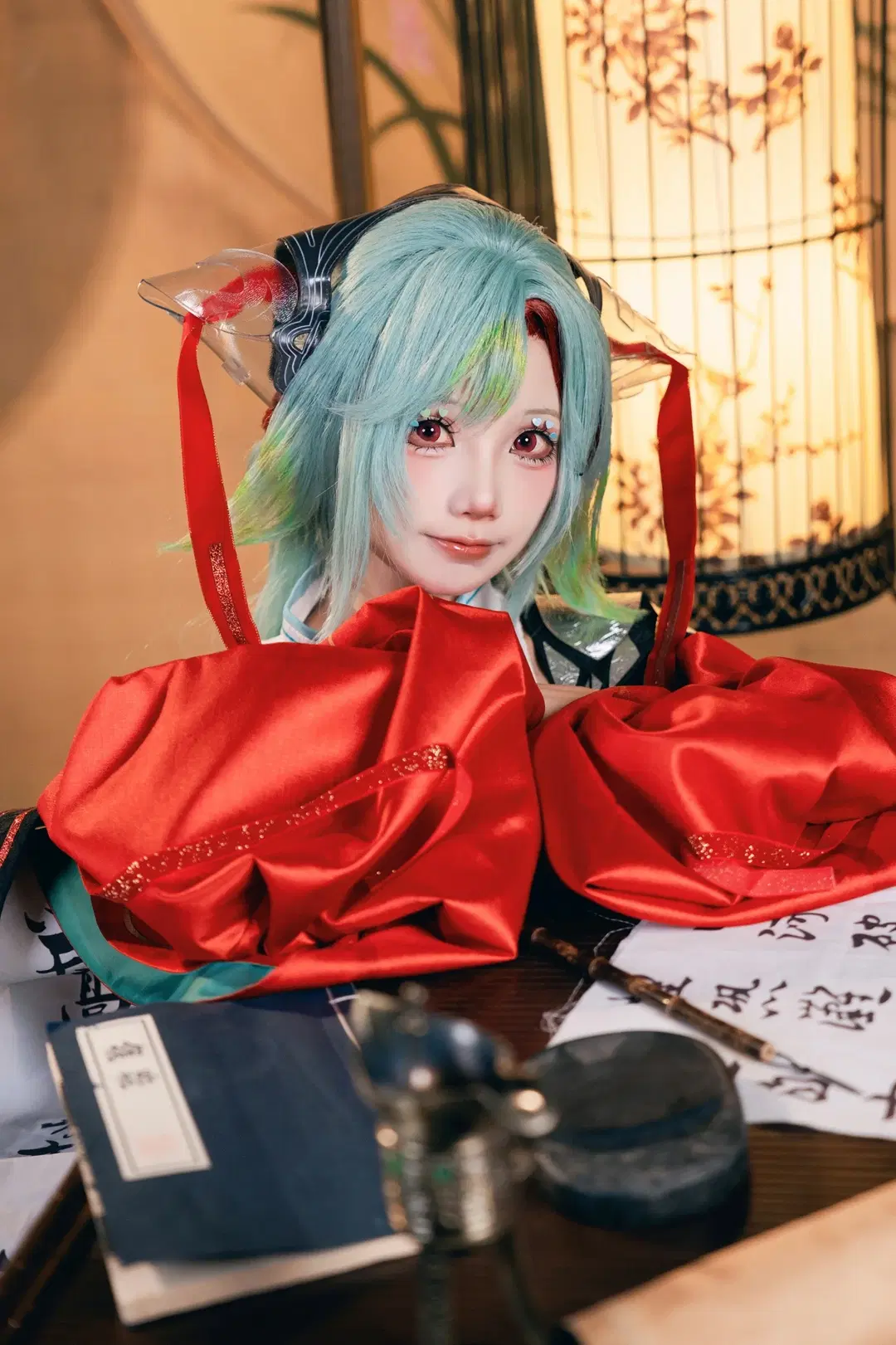 【少司缘cos】王者荣耀红袍白丝，古风书房里的奇幻氛围 - 猫鸽咕咕咕 - 第9张