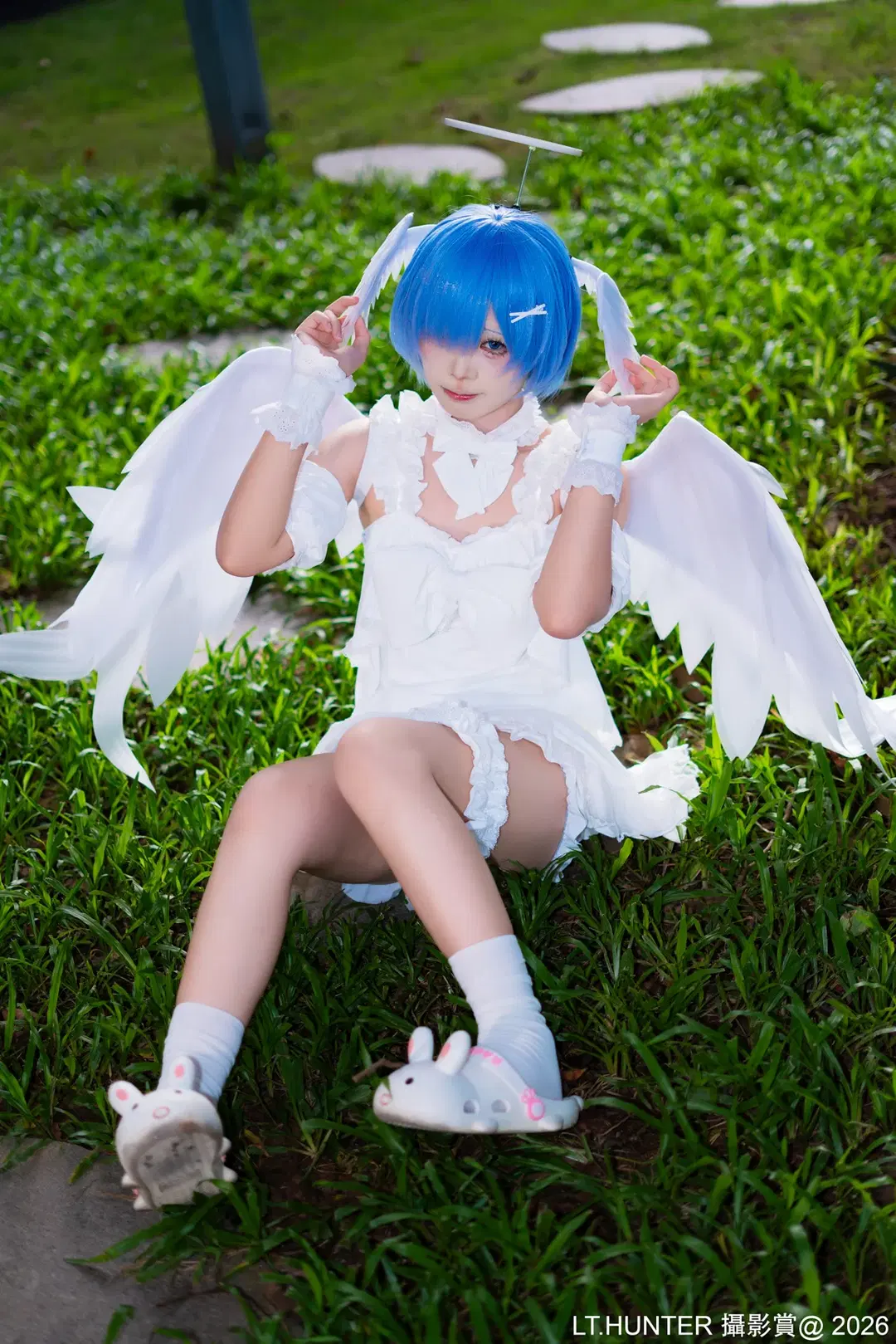 cosplay, 漫展返图, 蕾姆cos, 白丝, 天使蕾姆