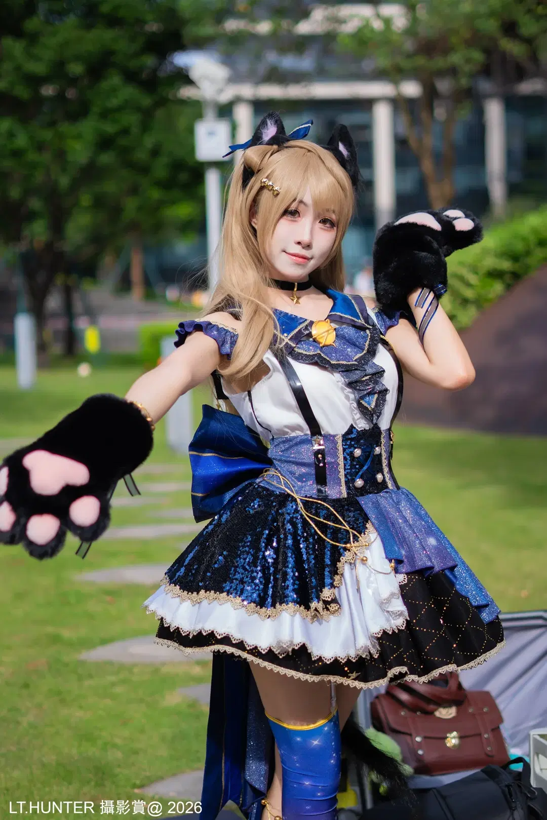 萤火虫漫展, 漫展cosplay, 南小鸟cos, 蓝丝袜, 偶像风写真