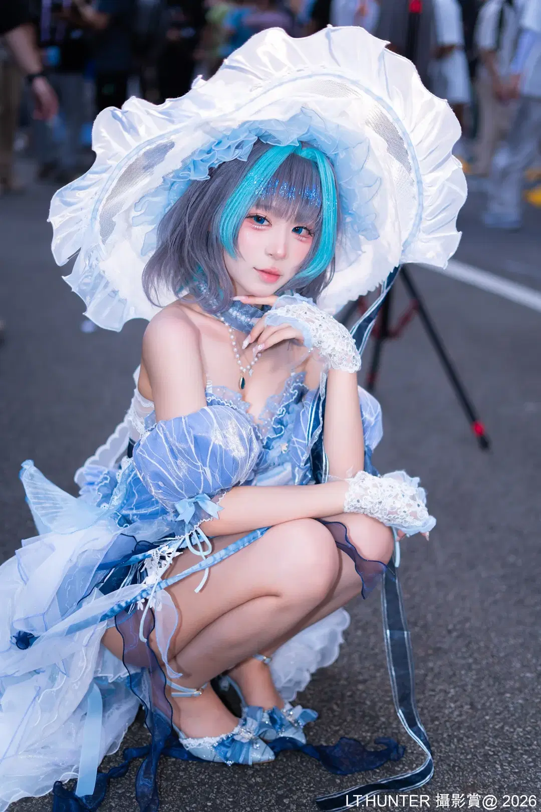 萤火虫漫展, 漫展场照, 蓝色系cos, 丝袜, 芊芊万cos
