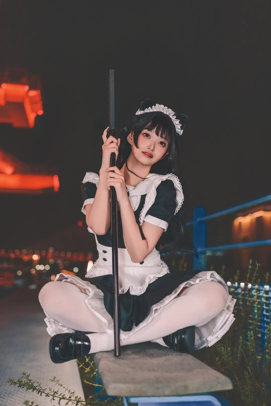 在工业风天桥上挥刀的女仆装体验 - 大橘 - 第16张