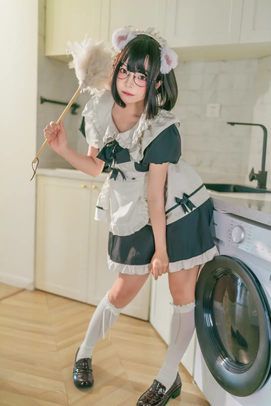 这套猫耳女仆装搭配白丝太显身材了 - 大橘 - 第11张