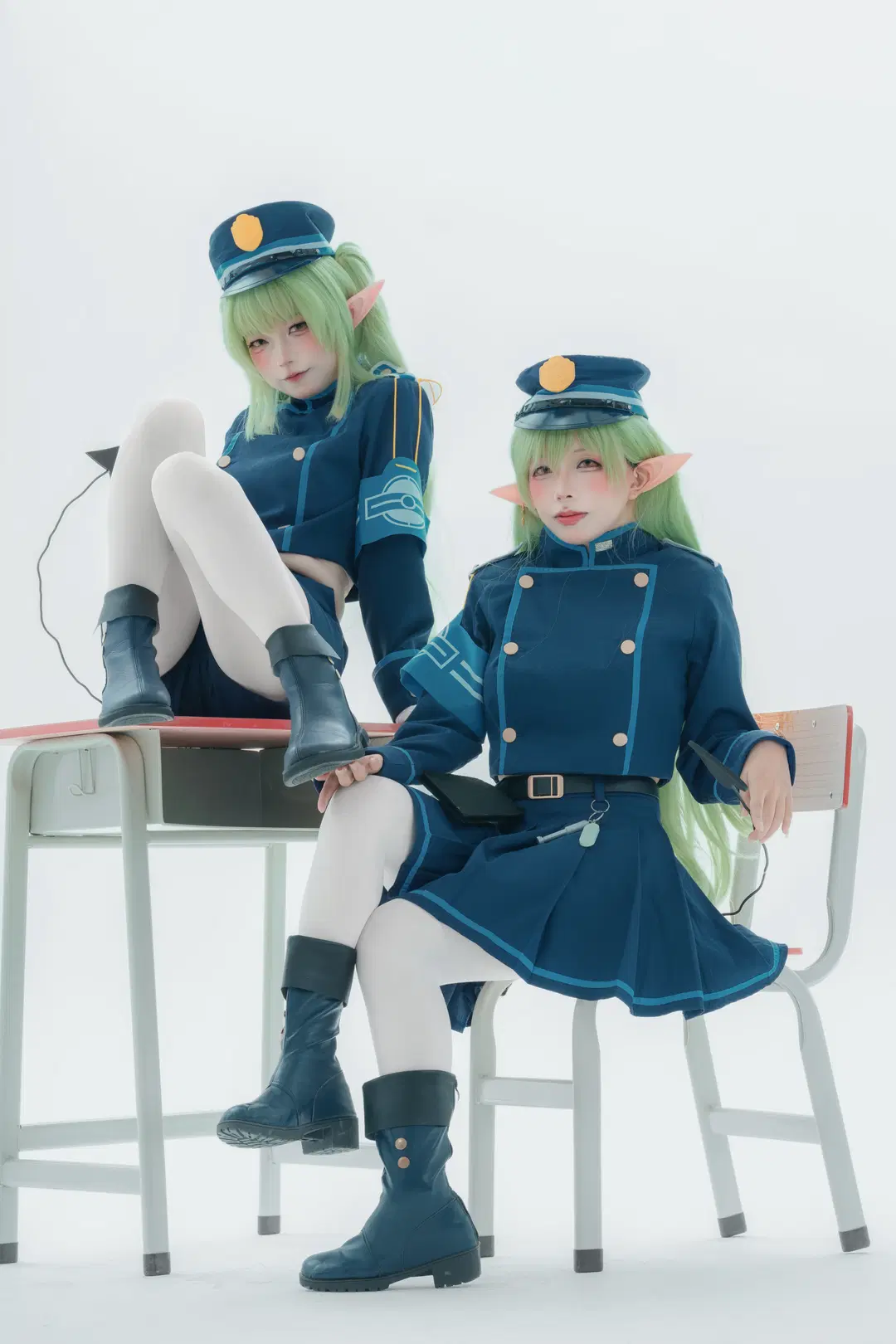 【ハイランダー双子のコスプレ】ブルーアーカイブ双子制服×白ストッキングの撮影レポ - 大橘 - 10枚目