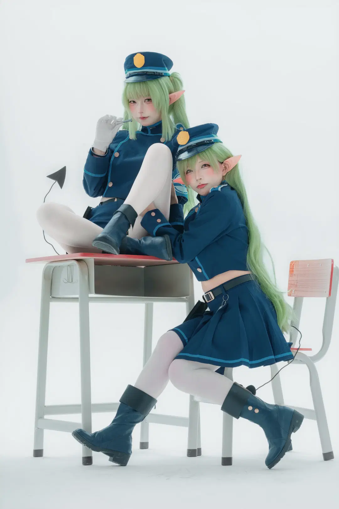 【ハイランダー双子のコスプレ】ブルーアーカイブ双子制服×白ストッキングの撮影レポ - 大橘 - 11枚目