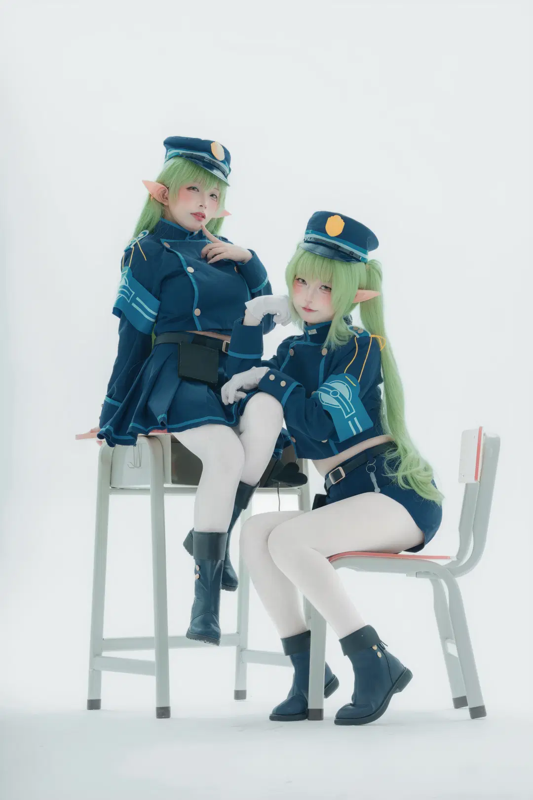 【ハイランダー双子のコスプレ】ブルーアーカイブ双子制服×白ストッキングの撮影レポ - 大橘 - 12枚目