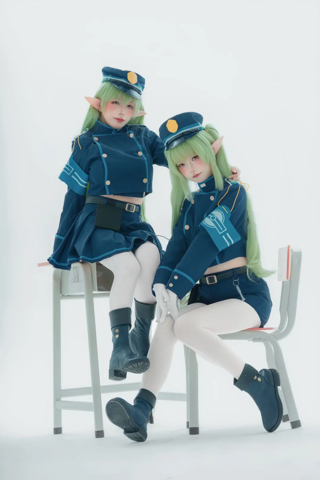 【ハイランダー双子のコスプレ】ブルーアーカイブ双子制服×白ストッキングの撮影レポ - 大橘 - 15枚目