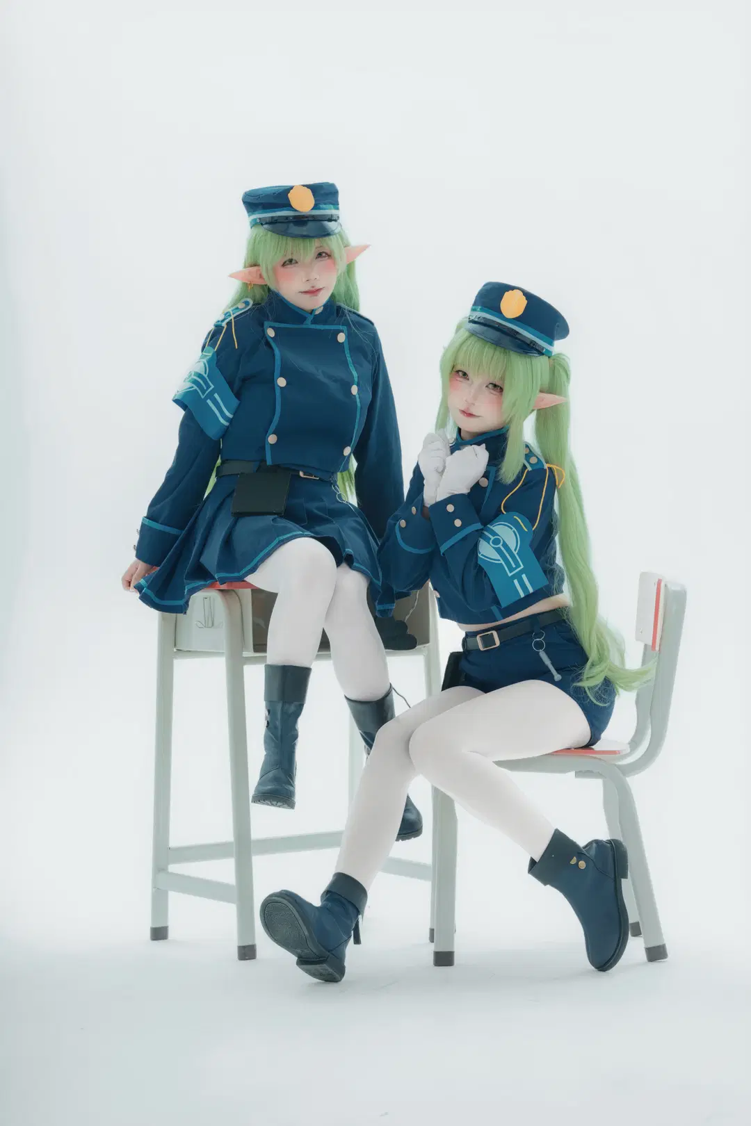 【ハイランダー双子のコスプレ】ブルーアーカイブ双子制服×白ストッキングの撮影レポ - 大橘 - 16枚目