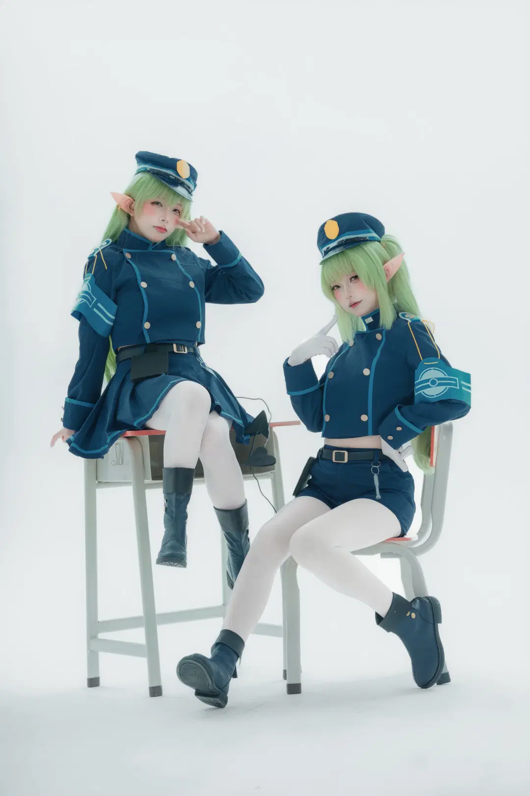 【ハイランダー双子のコスプレ】ブルーアーカイブ双子制服×白ストッキングの撮影レポ - 大橘 - 17枚目