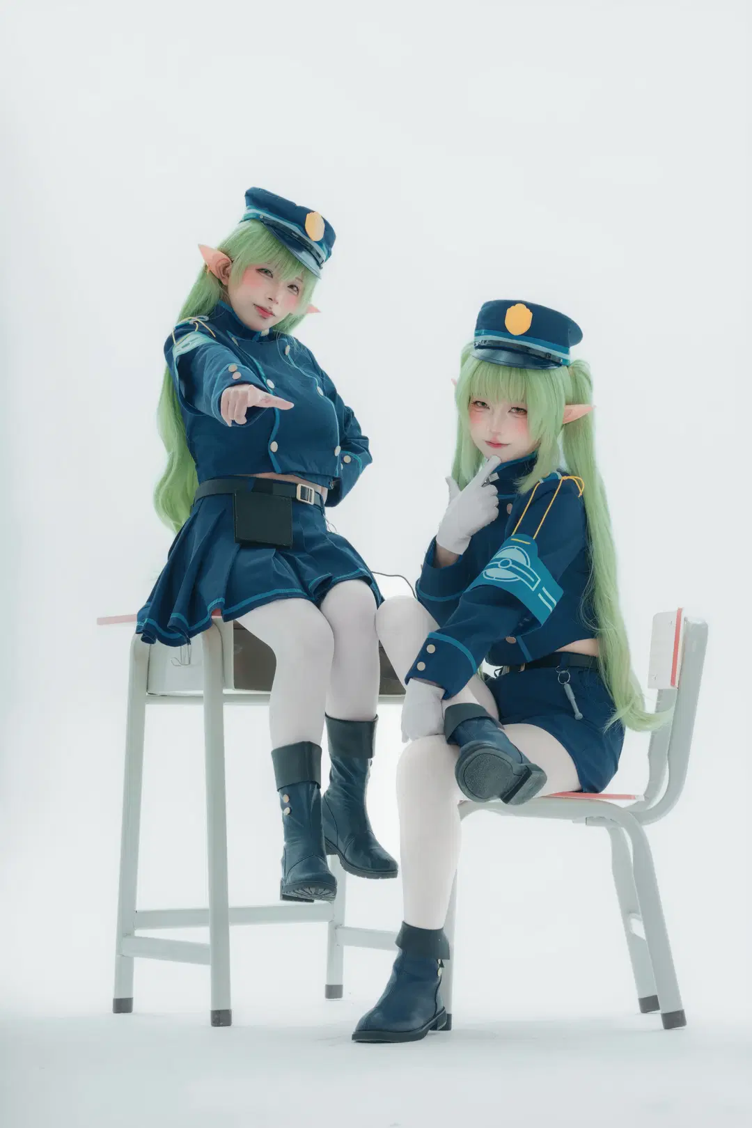 【ハイランダー双子のコスプレ】ブルーアーカイブ双子制服×白ストッキングの撮影レポ - 大橘 - 18枚目