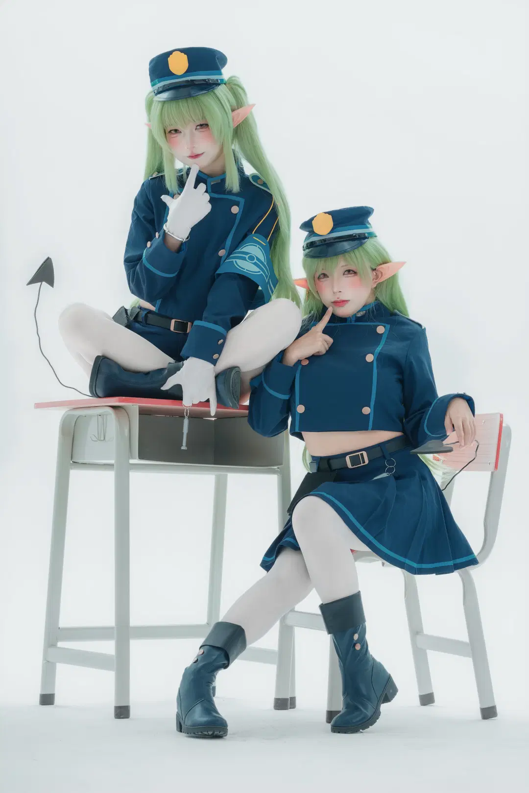 【ハイランダー双子のコスプレ】ブルーアーカイブ双子制服×白ストッキングの撮影レポ - 大橘 - 2枚目