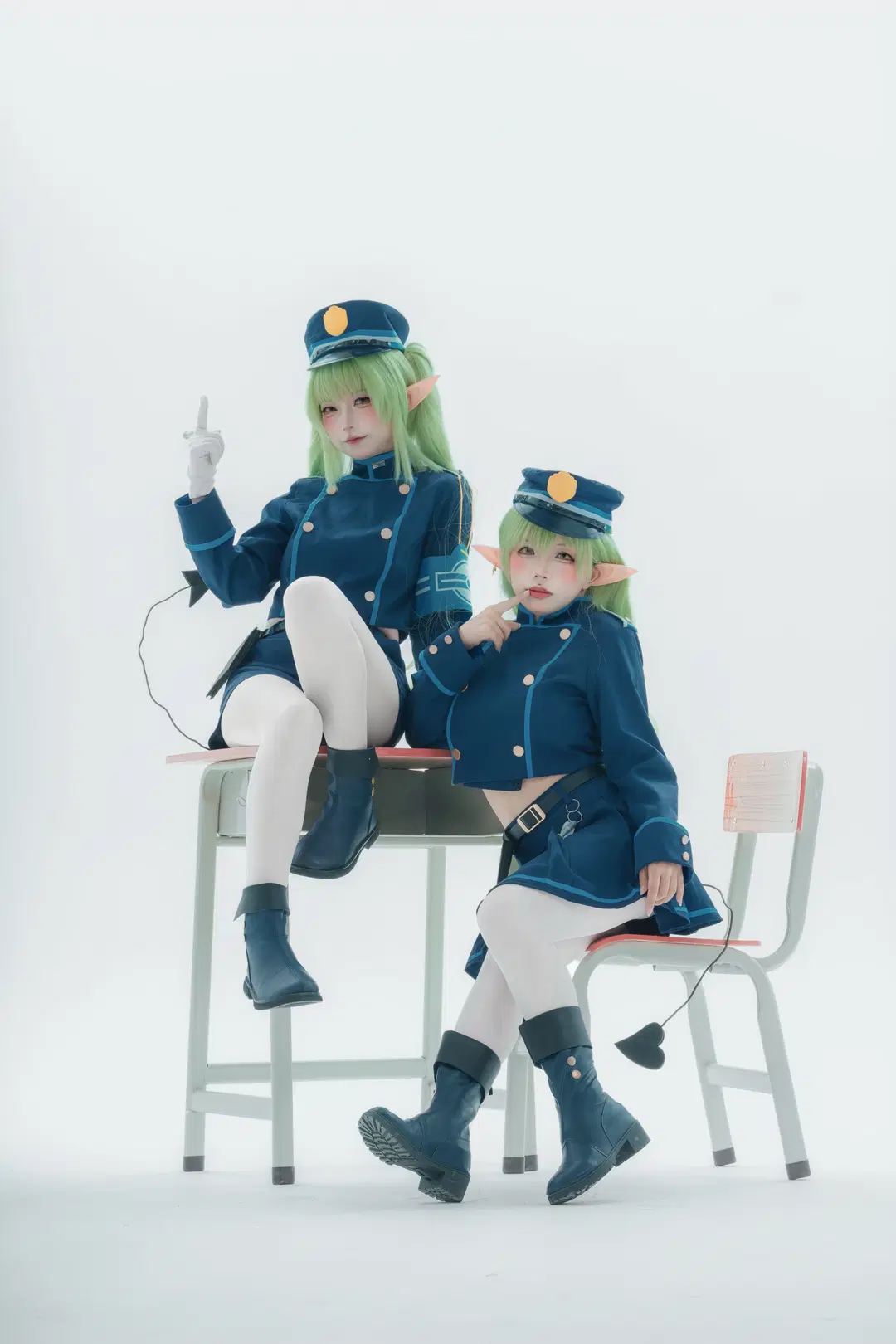 【ハイランダー双子のコスプレ】ブルーアーカイブ双子制服×白ストッキングの撮影レポ - 大橘 - 3枚目