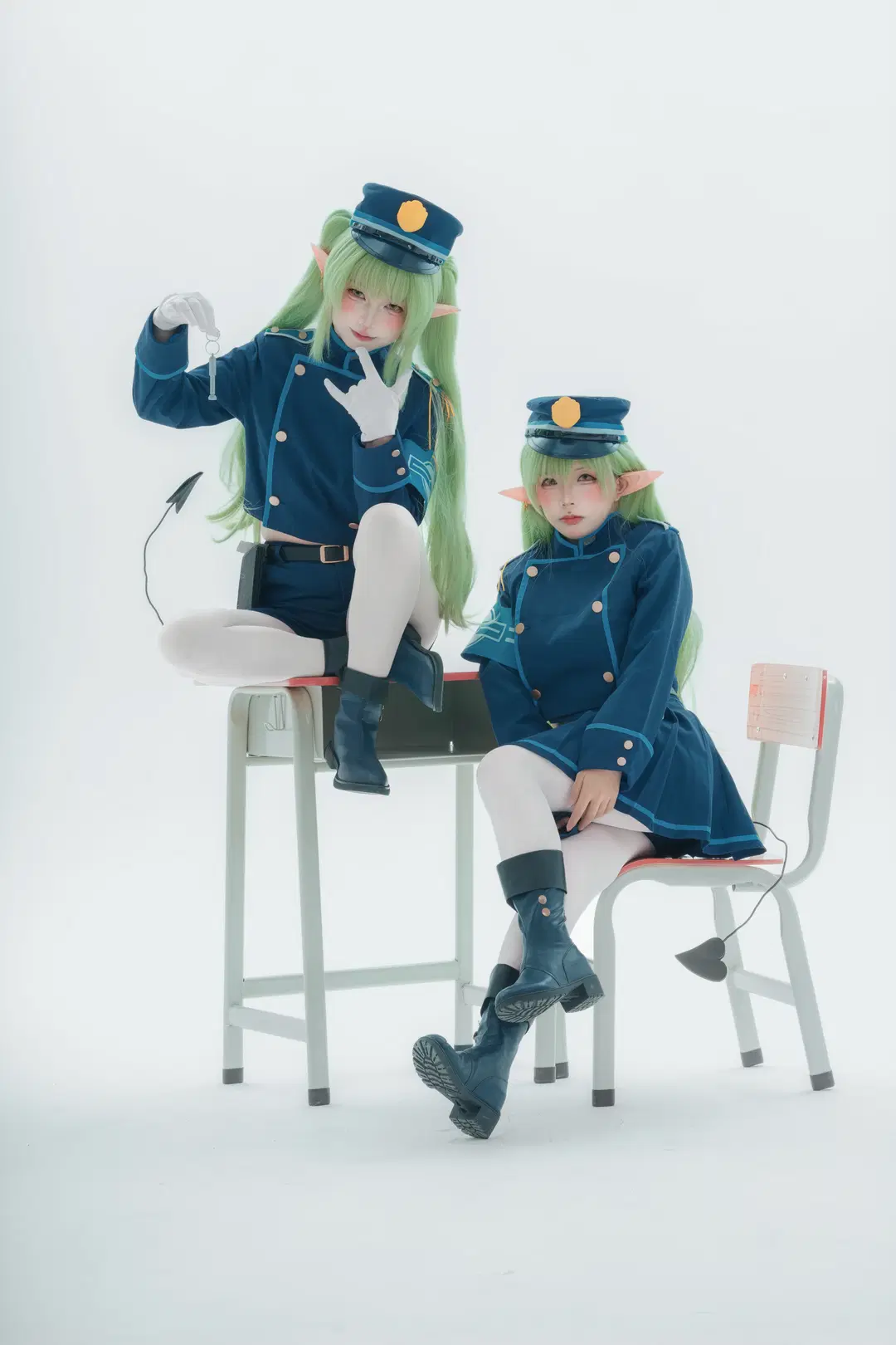 【ハイランダー双子のコスプレ】ブルーアーカイブ双子制服×白ストッキングの撮影レポ - 大橘 - 4枚目