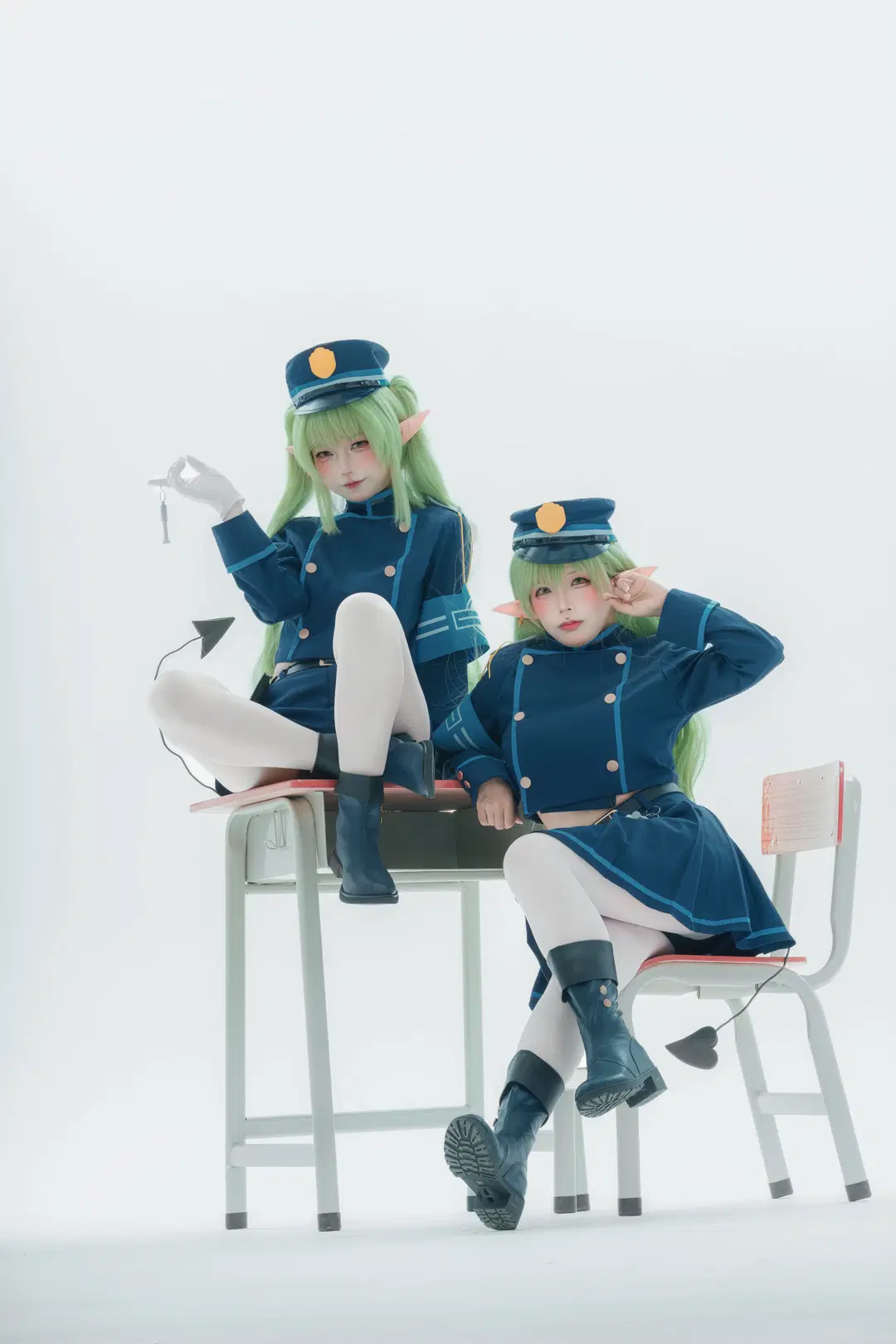 【ハイランダー双子のコスプレ】ブルーアーカイブ双子制服×白ストッキングの撮影レポ - 大橘 - 6枚目