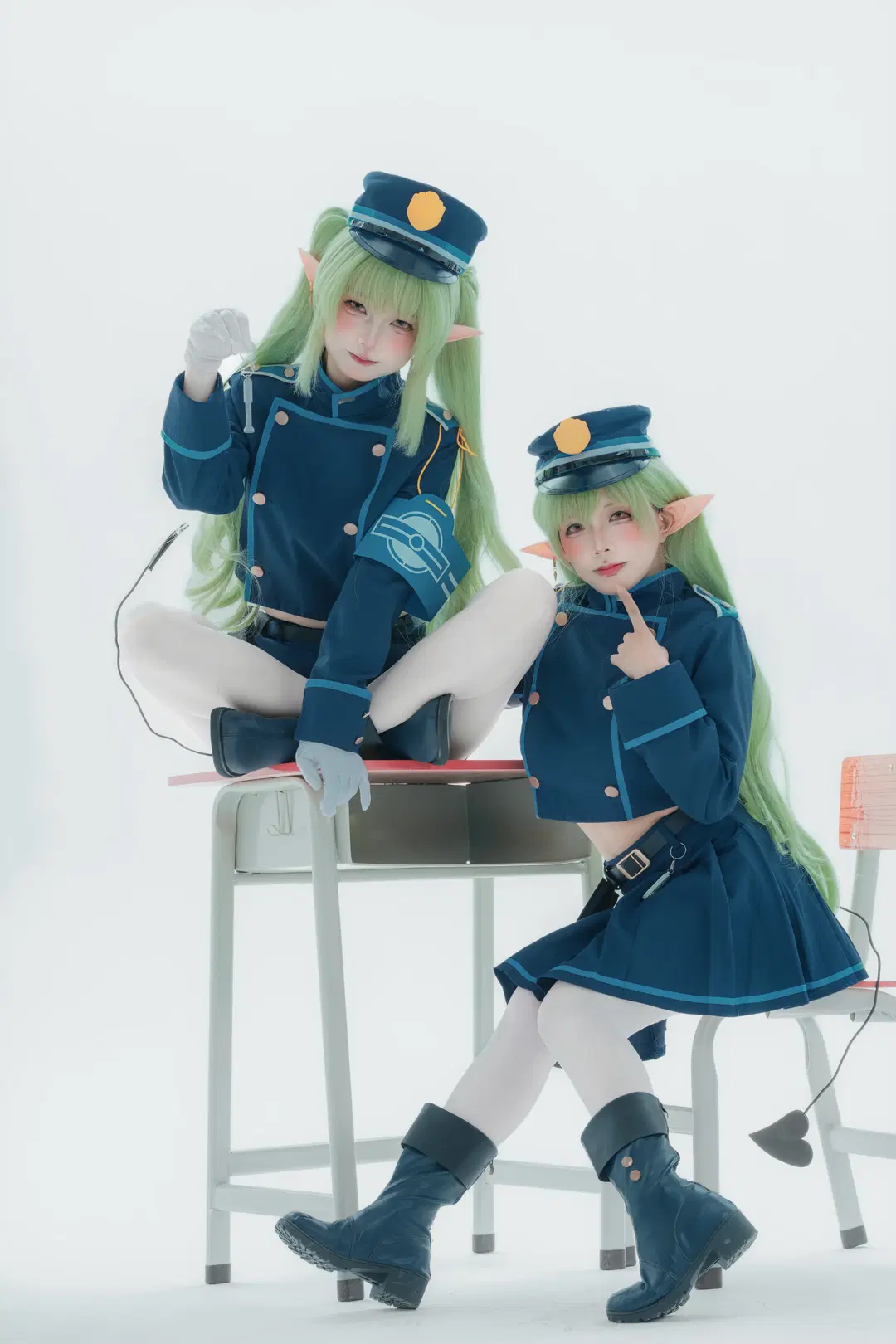 【ハイランダー双子のコスプレ】ブルーアーカイブ双子制服×白ストッキングの撮影レポ - 大橘 - 9枚目