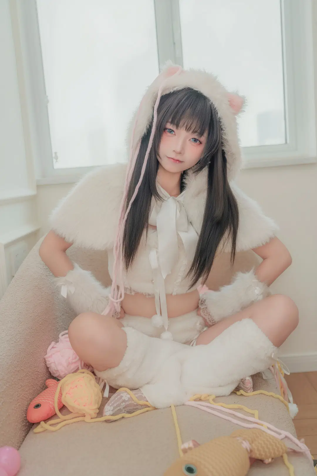 这套毛绒猫娘装和瑜伽球的搭配太出片了 - 大橘 - 第13张