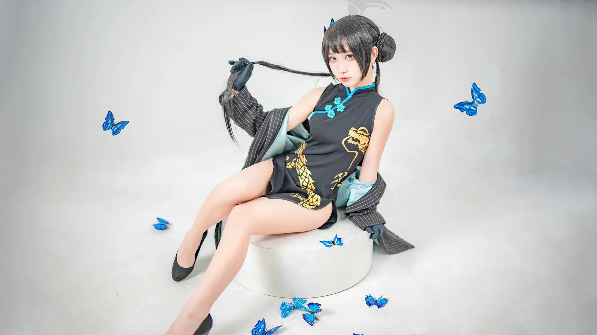 妃咲cos, 碧蓝档案, 二次元cosplay, 旗袍穿搭, 拍摄教程