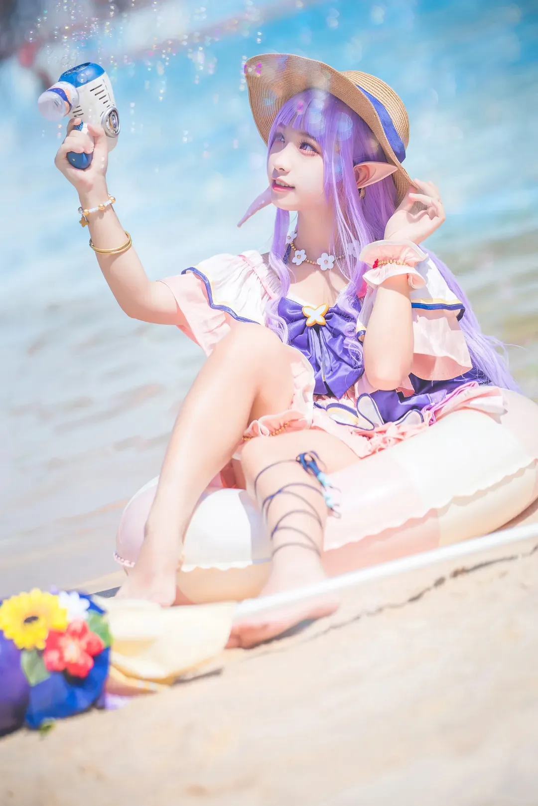 二次元, 泳裝cos, 公主連結, 冰川鏡華cos, 夏日 - 第4張