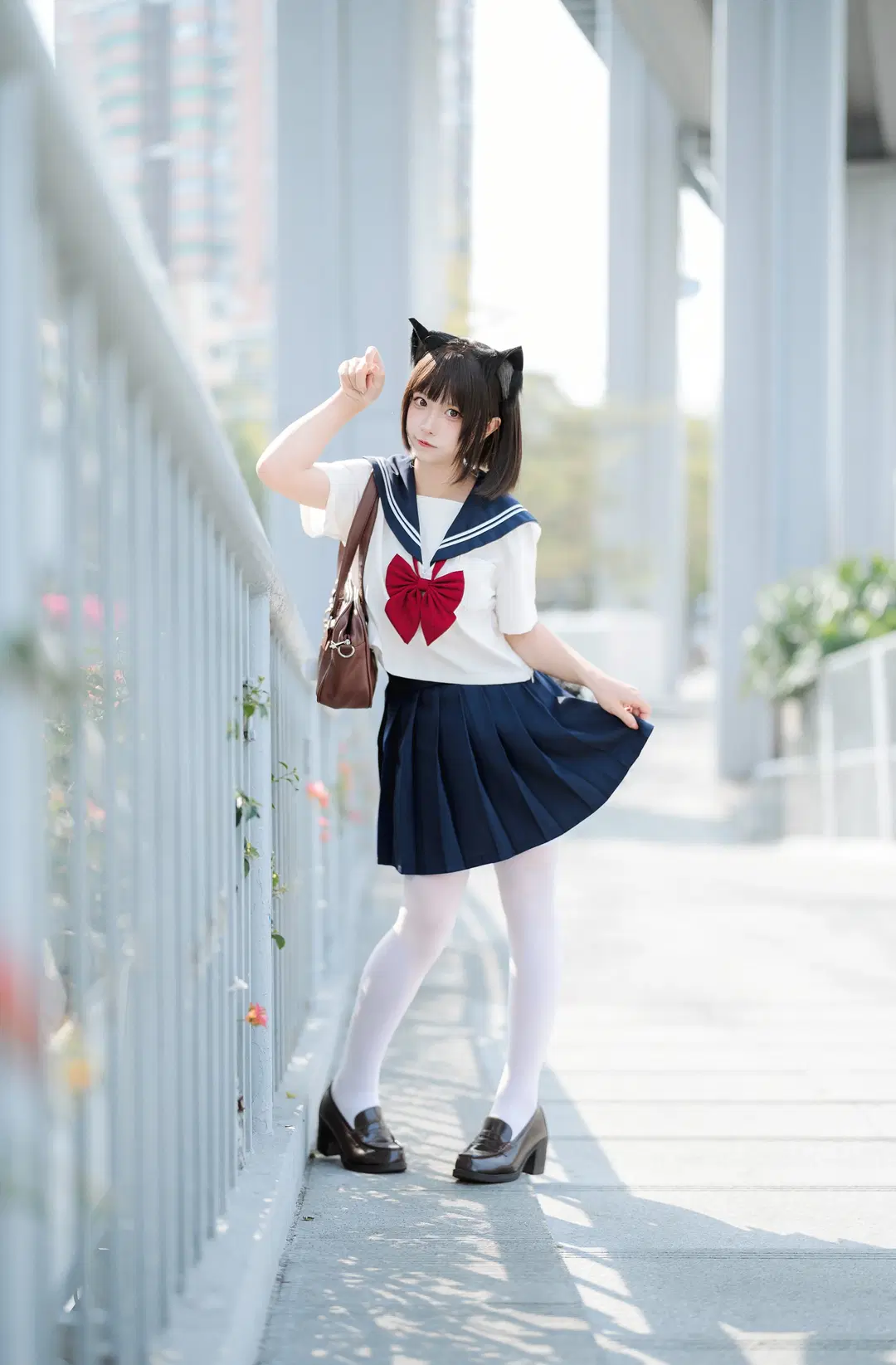 猫耳, JK制服, 白丝, 猫娘, 猫咪拟人