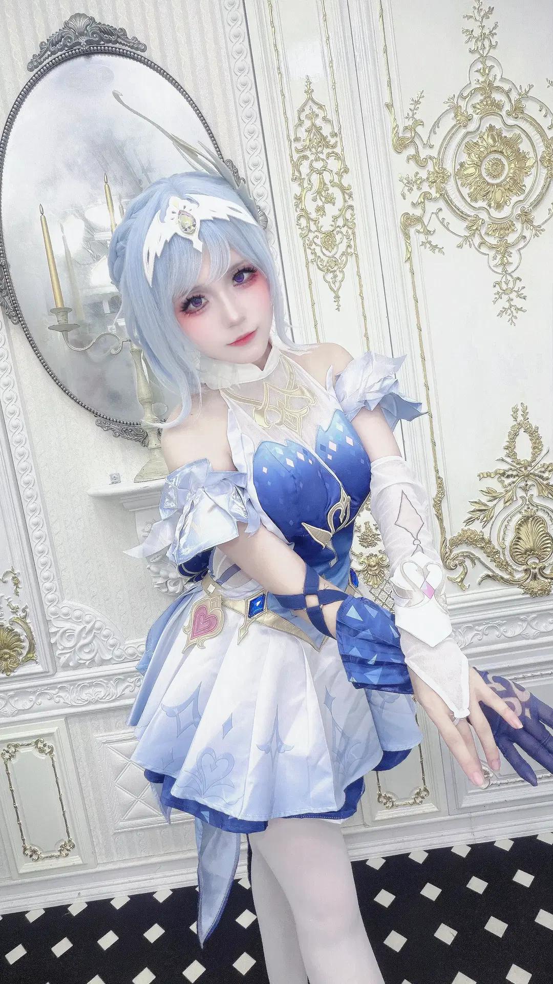 Genshin Impact, Anime cosplay, White stockings, Odette cosplay, Swan cosplay