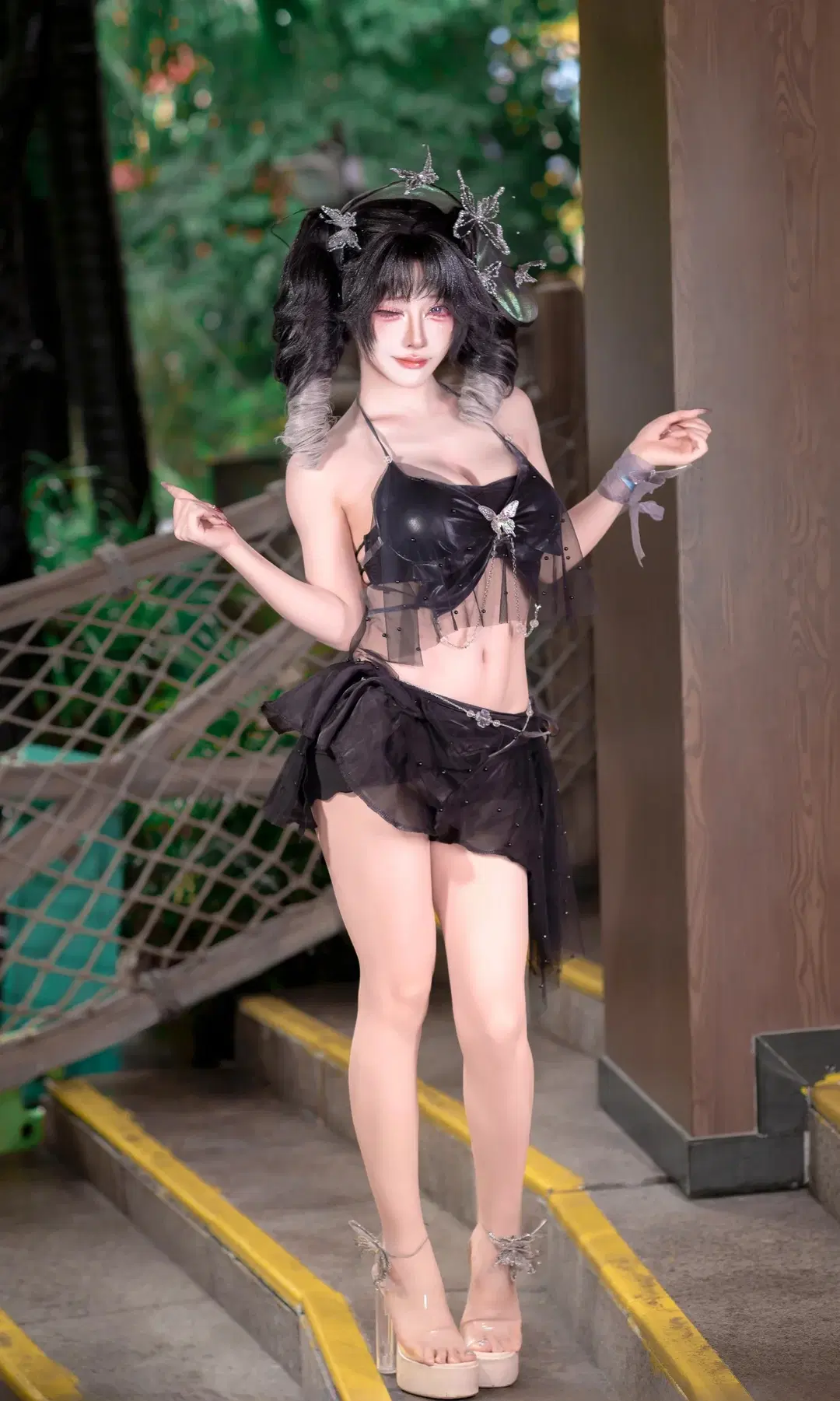 浮生绡cos, 梦幻西游, 泳装美女, 黑纱银蝶, 长隆水上派对