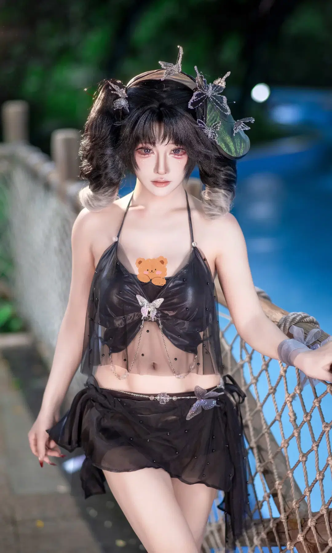 【浮生綃cos】夢幻西遊黑紗銀蝶水上派對 - wildwind风酱 - 第2張