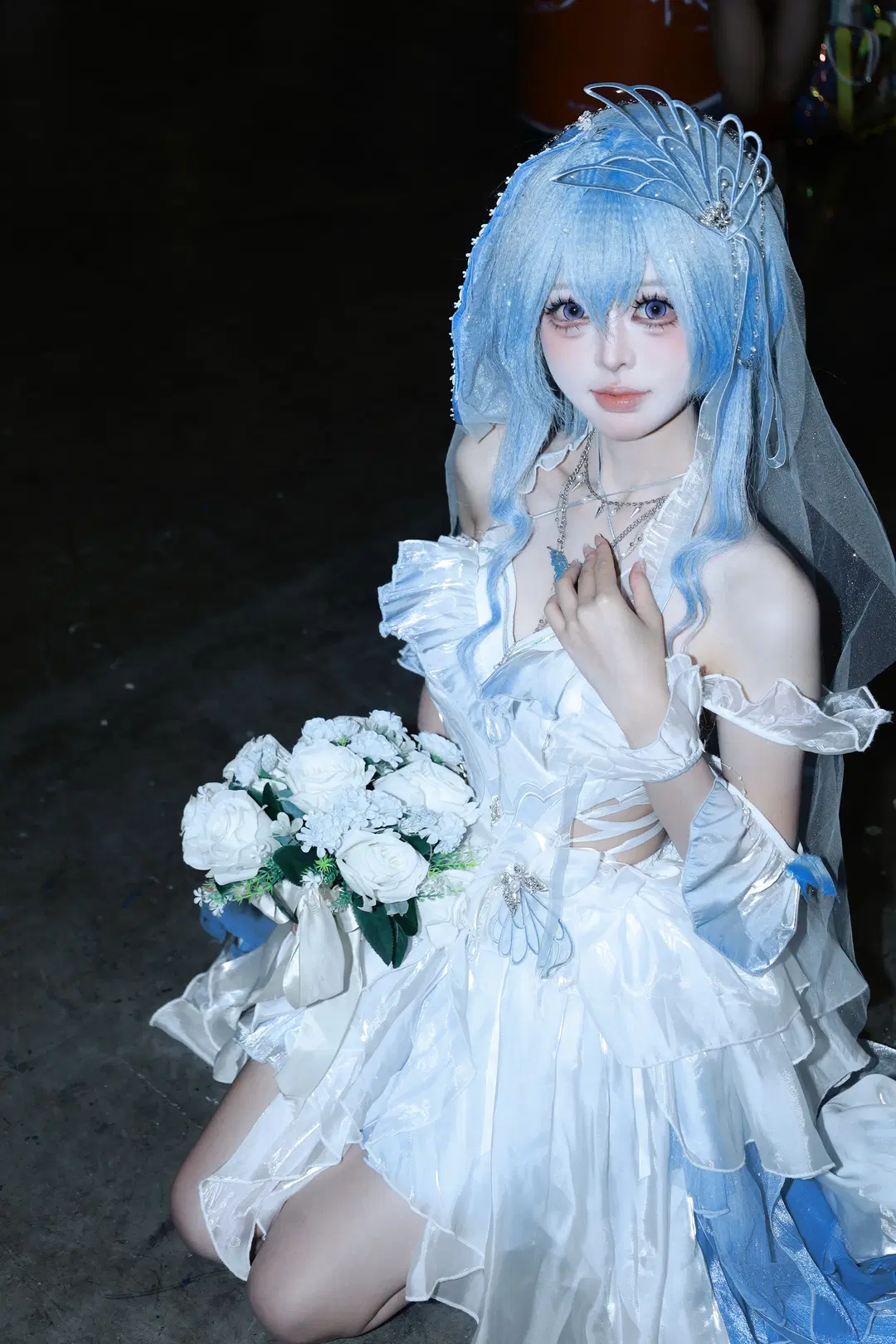 鸣潮, 守岸人cos, 月潮星纱, 二次元cos, 蓝发