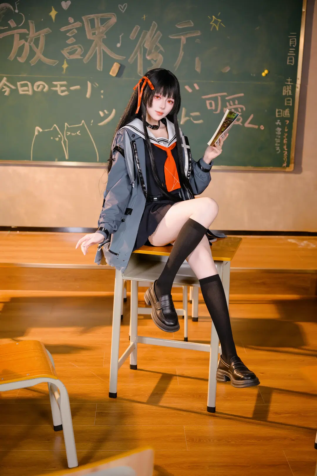 【千咲cos】鸣潮学院风，放学后的教室光影 - 小鱼干消灭侠 - 第2张