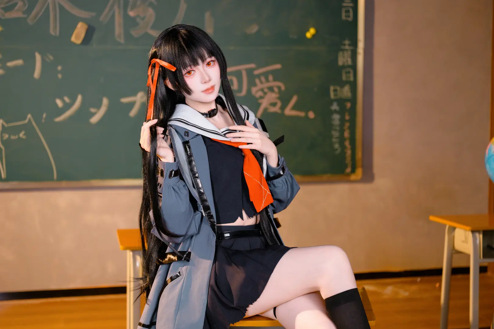【千咲cos】鸣潮学院风，放学后的教室光影 - 小鱼干消灭侠 - 第4张