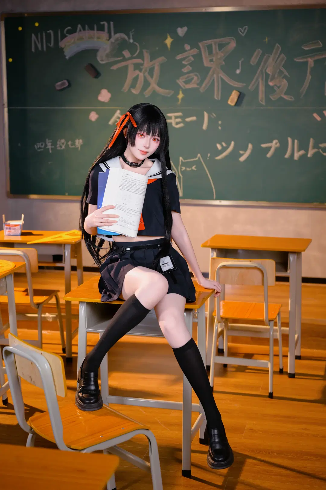 【千咲cos】鸣潮学院风，放学后的教室光影 - 小鱼干消灭侠 - 第9张