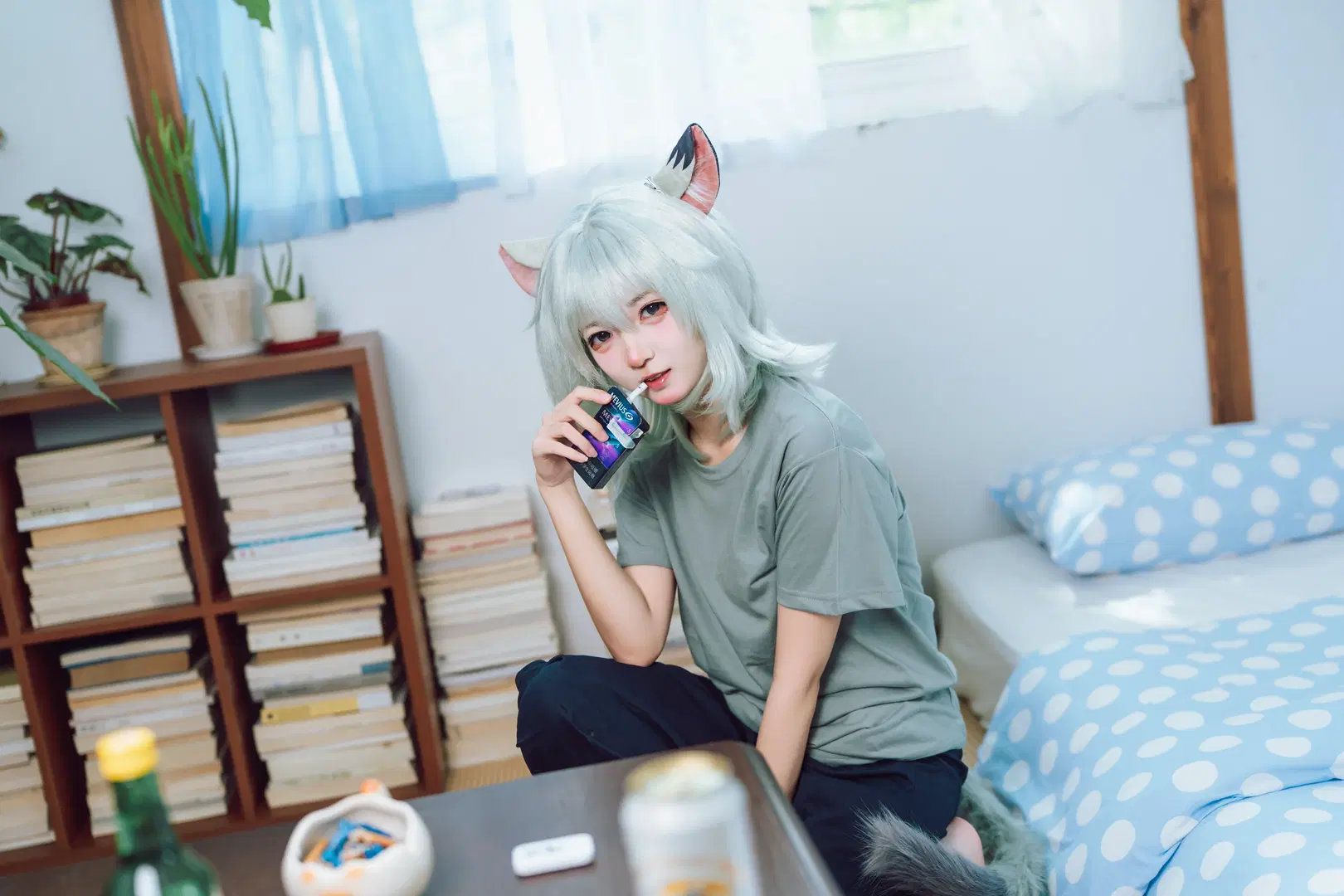 Cat Ear Cosplay at Home: A Relaxed-Style Anime Photoshoot with My Photographer by EddieZ - Image 5