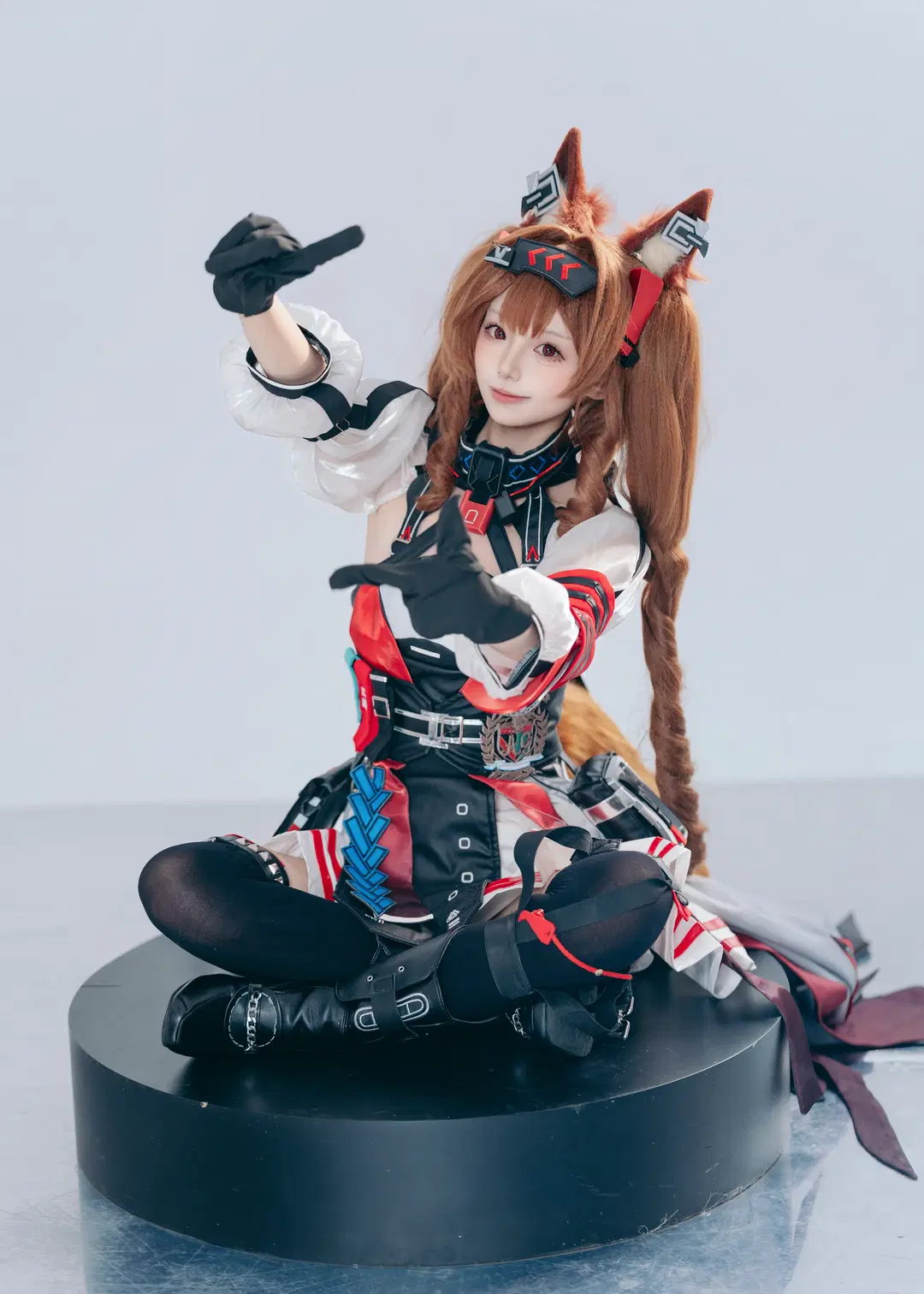 Arknights, Kemonomimi girl, Sony A7M5, Black stockings cosplay, Angelina the Mellow Wish cosplay