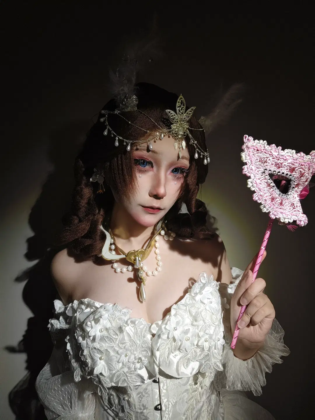 cosplay, 红夫人cos, 贝拉夫人, 古典礼服, 珍珠配饰