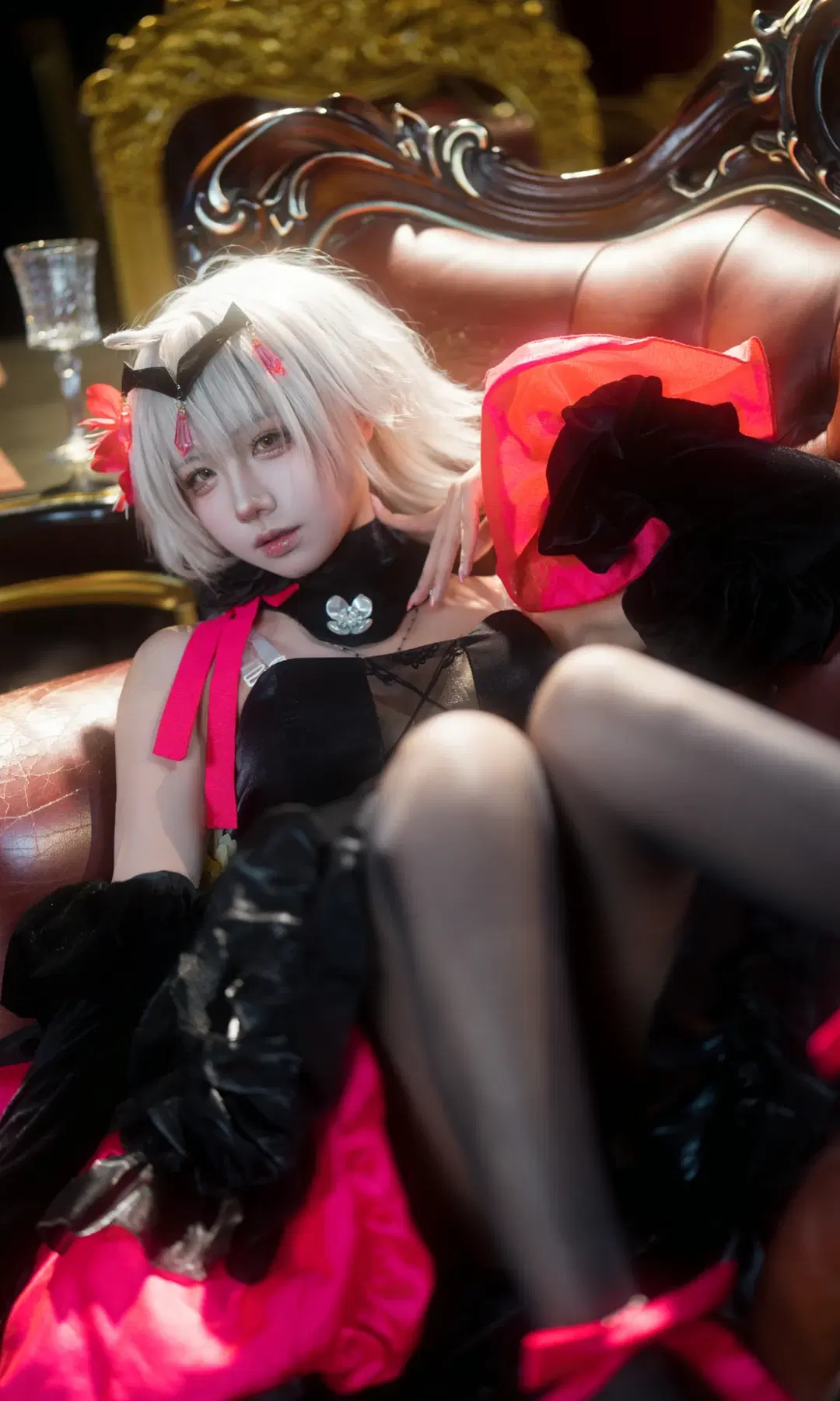 Fate/Grand Order, Gothic style, Jeanne d'Arc (Alter) cosplay, Stockings cosplay, Glamorous retro