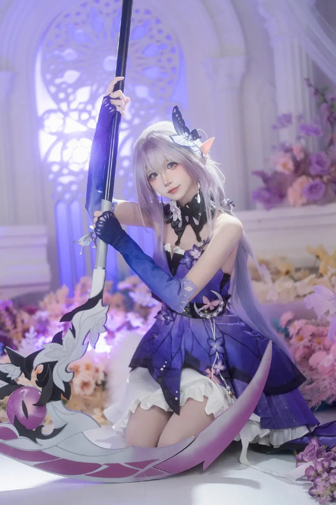 cosplay, 崩坏星穹铁道, 遐蝶cos, 白丝, 精灵耳