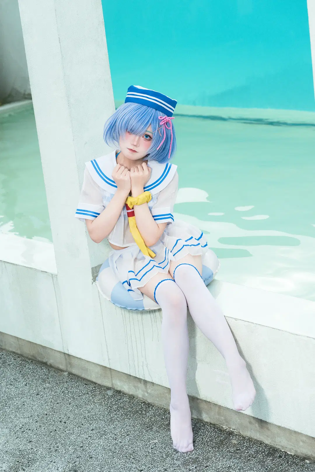 【蕾姆cos】从零开始的异世界生活 夏日泳池的清凉水手服 - 白茶shirachi - 第2张