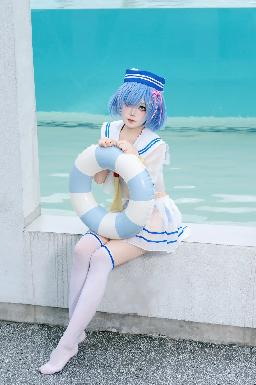 【蕾姆cos】从零开始的异世界生活 夏日泳池的清凉水手服 - 白茶shirachi - 第5张