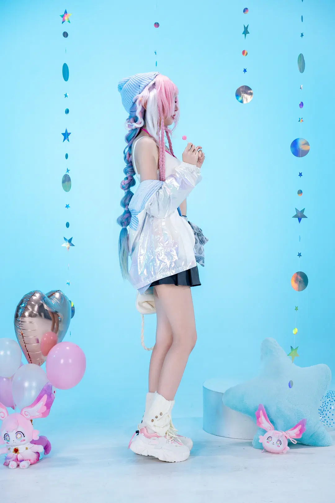 【昔涟cos】崩坏星穹铁道里的美好假日粉蓝穿搭 - 黑爱势力登场 - 第3张