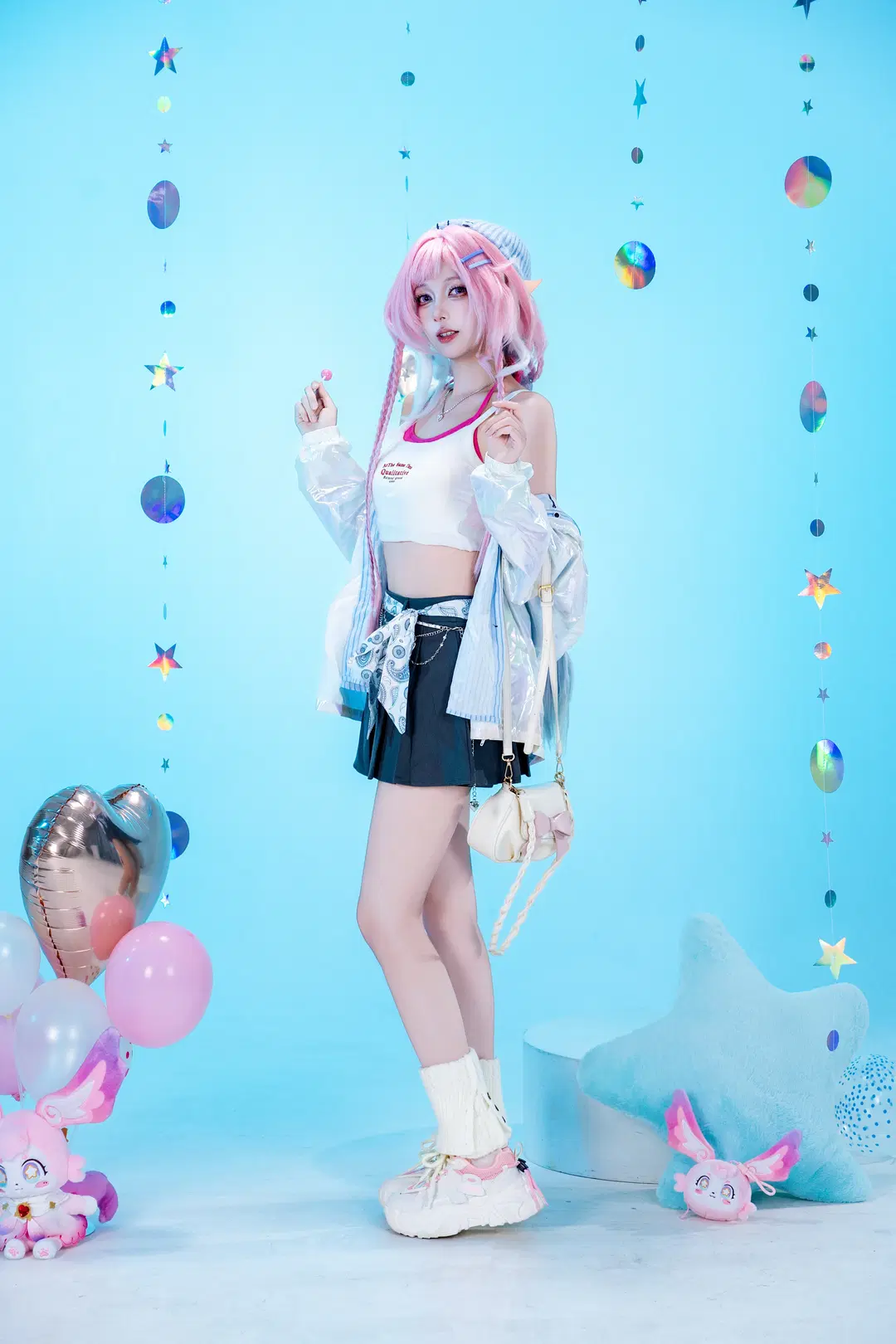 【昔涟cos】崩坏星穹铁道里的美好假日粉蓝穿搭 - 黑爱势力登场 - 第4张