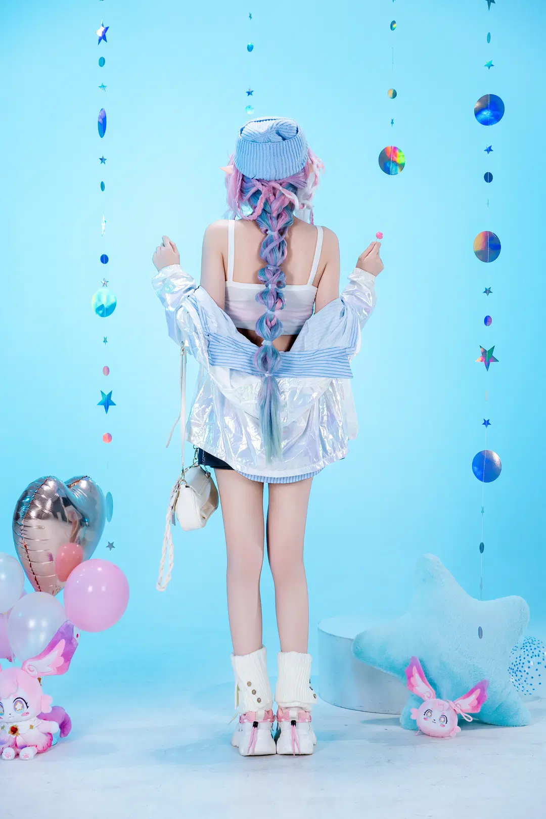 【昔涟cos】崩坏星穹铁道里的美好假日粉蓝穿搭 - 黑爱势力登场 - 第5张
