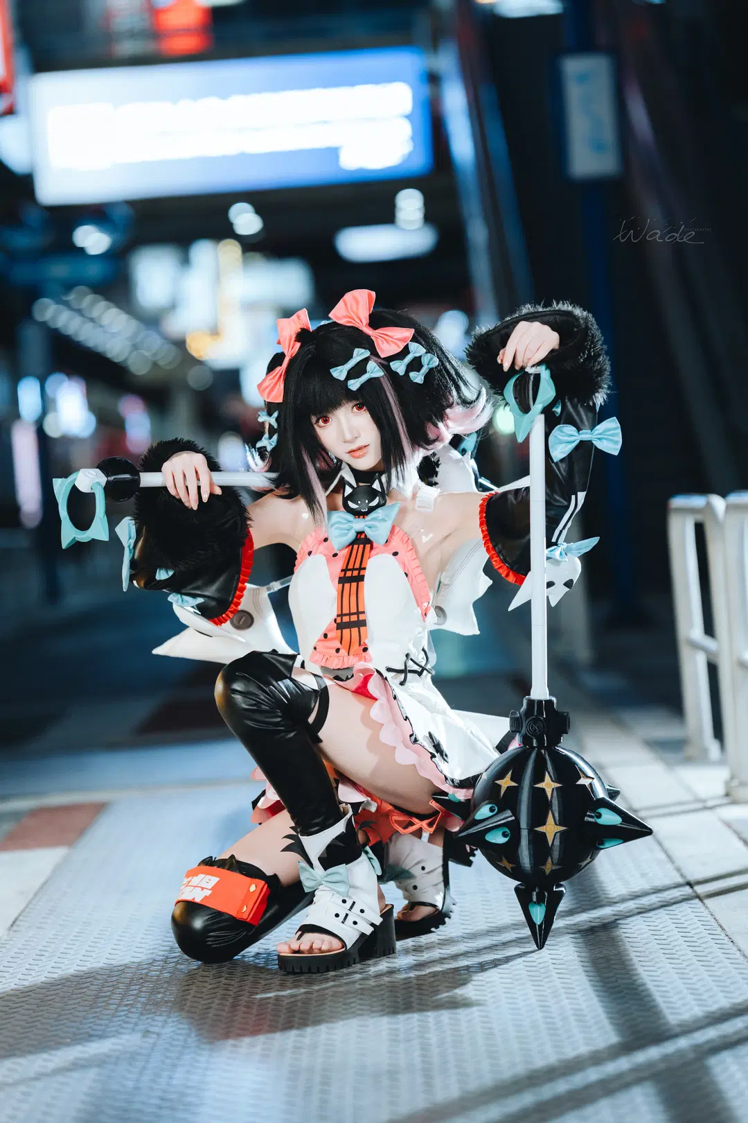 【南宫队长cos】绝区零夜色街头，机能风大锤少女 - 易木 - 第7张