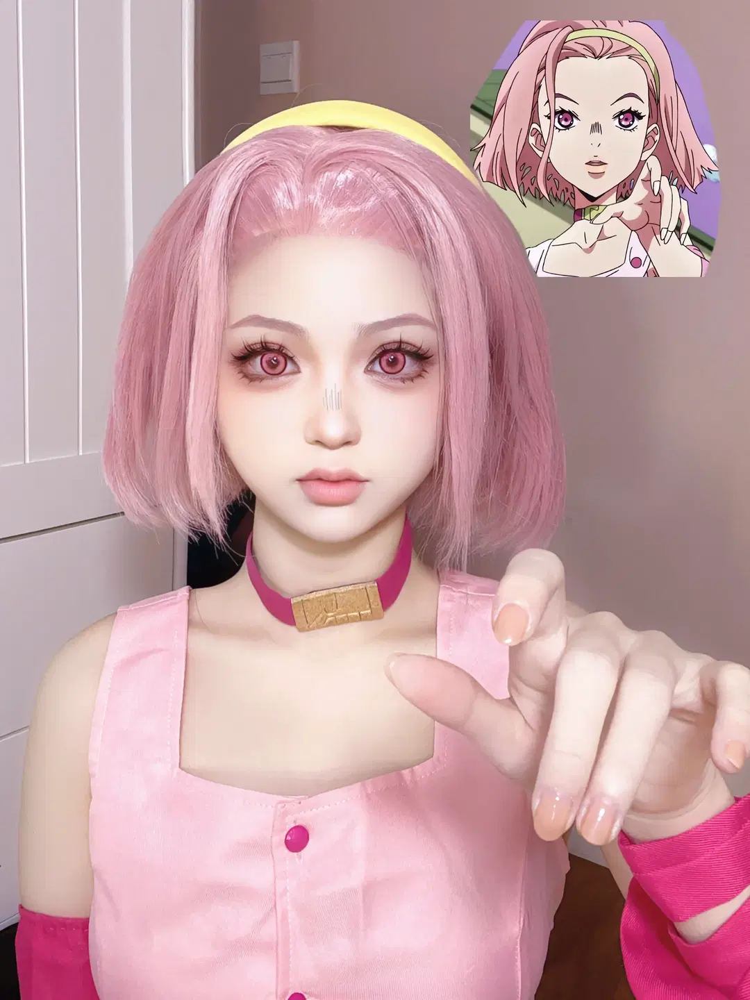[Sugimoto Remi cosplay] JoJo's Bizarre Adventure: Diamond is Unbreakable — The Charm of a Pink-themed outfit by 汤圆不吃蛋黄 - Image 4