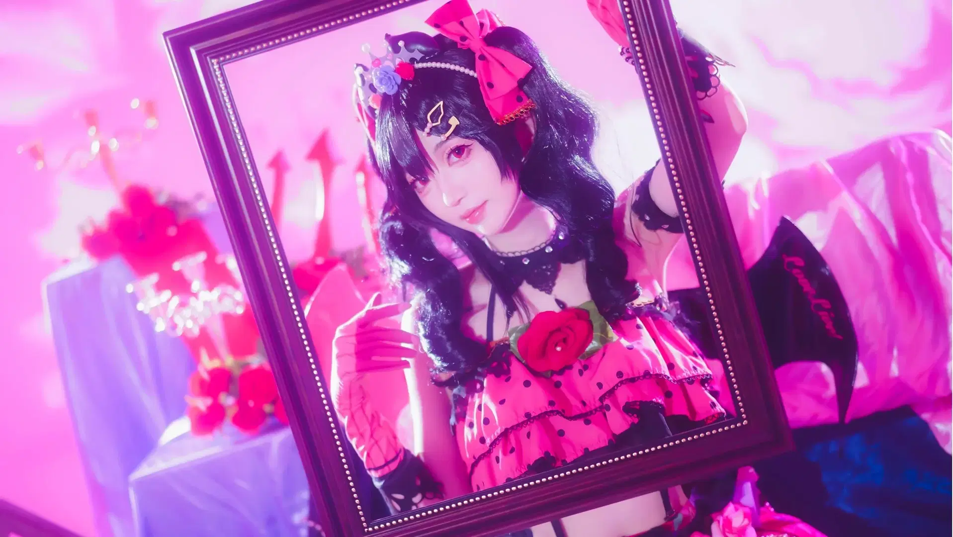 【矢澤妮可cos】lovelive粉色小惡魔正片 - 汤圆不吃蛋黄 - 第4張