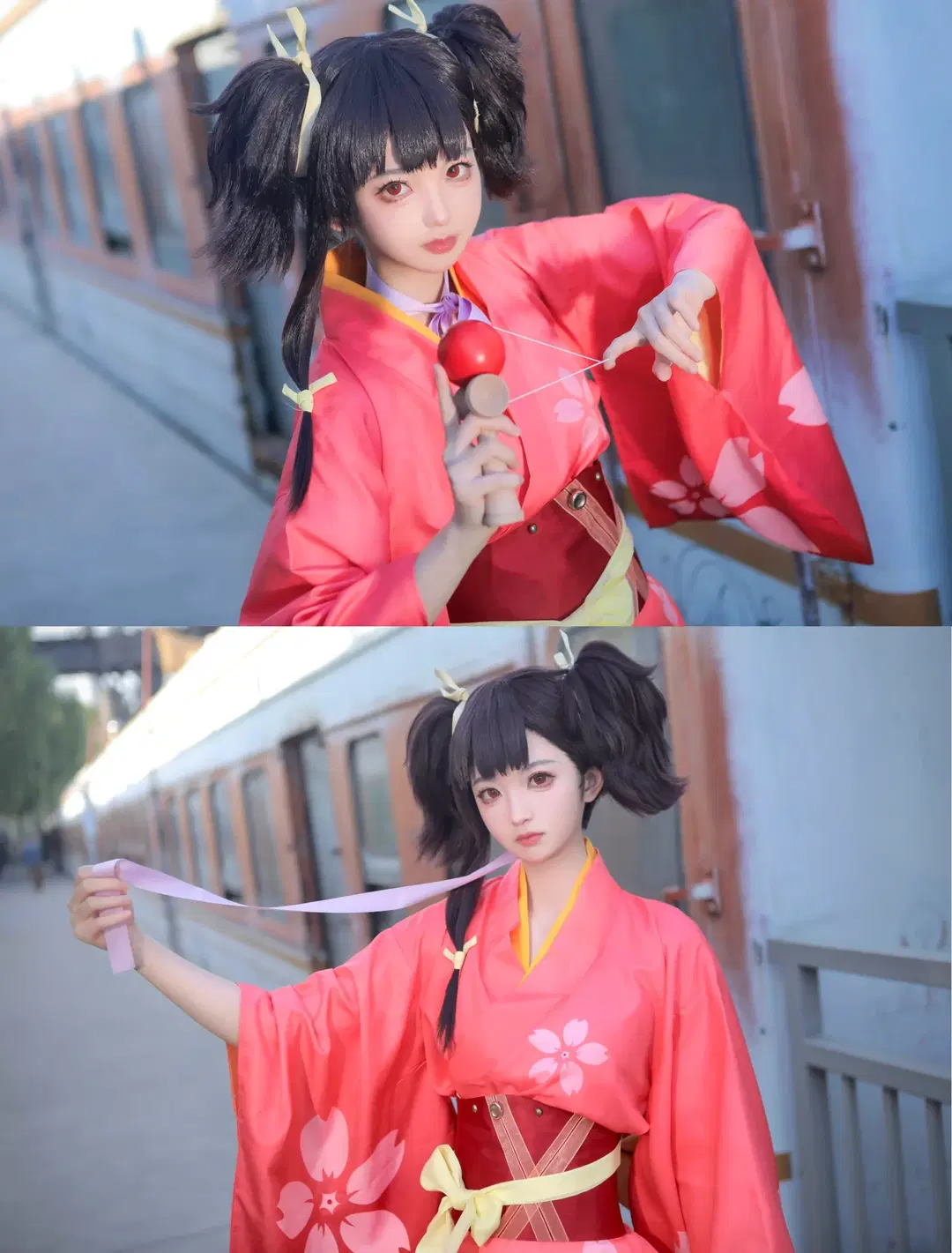 【無名cos】甲鐵城的卡巴內瑞 廢墟工業風紅和服 - 汤圆不吃蛋黄 - 第3張