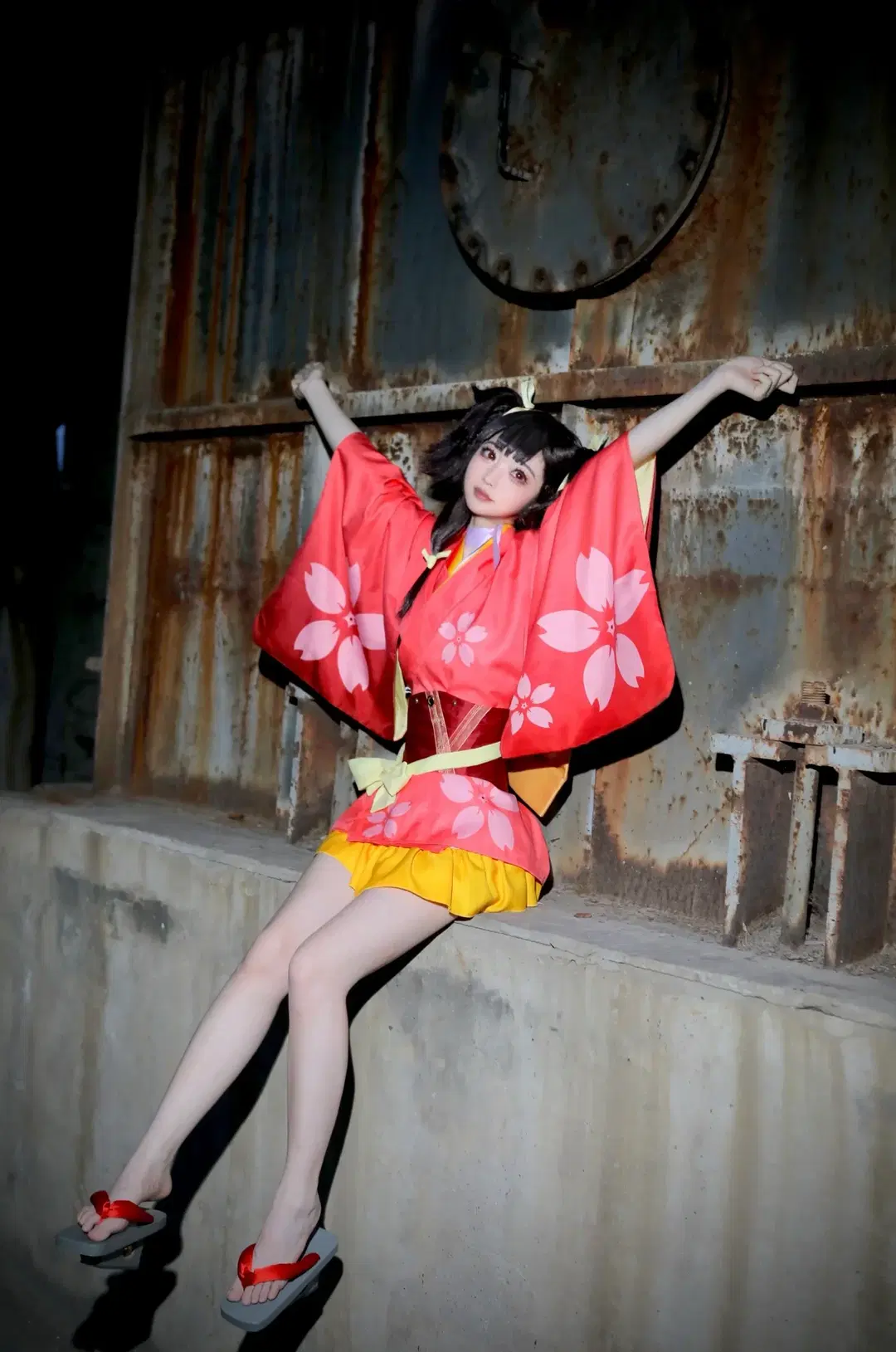 【無名cos】甲鐵城的卡巴內瑞 廢墟工業風紅和服 - 汤圆不吃蛋黄 - 第5張
