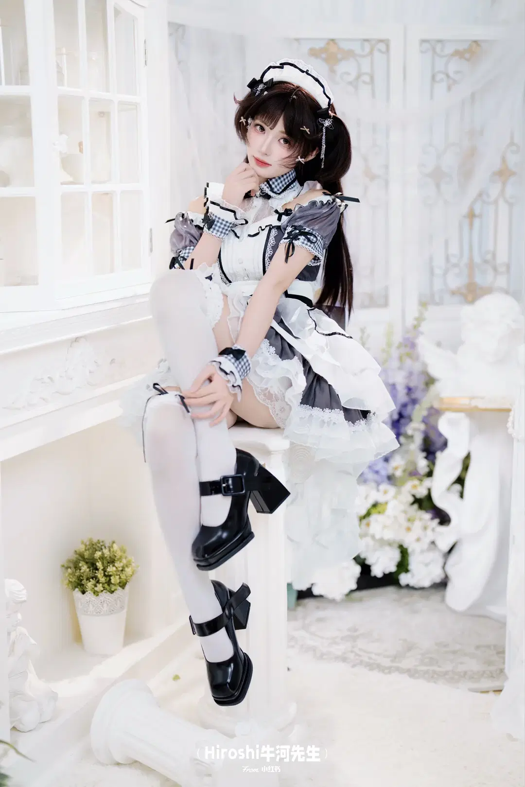 ロリータ, 白ストッキング, 二次元ファッション, メイド服コスプレ, 甘め女子の日常
